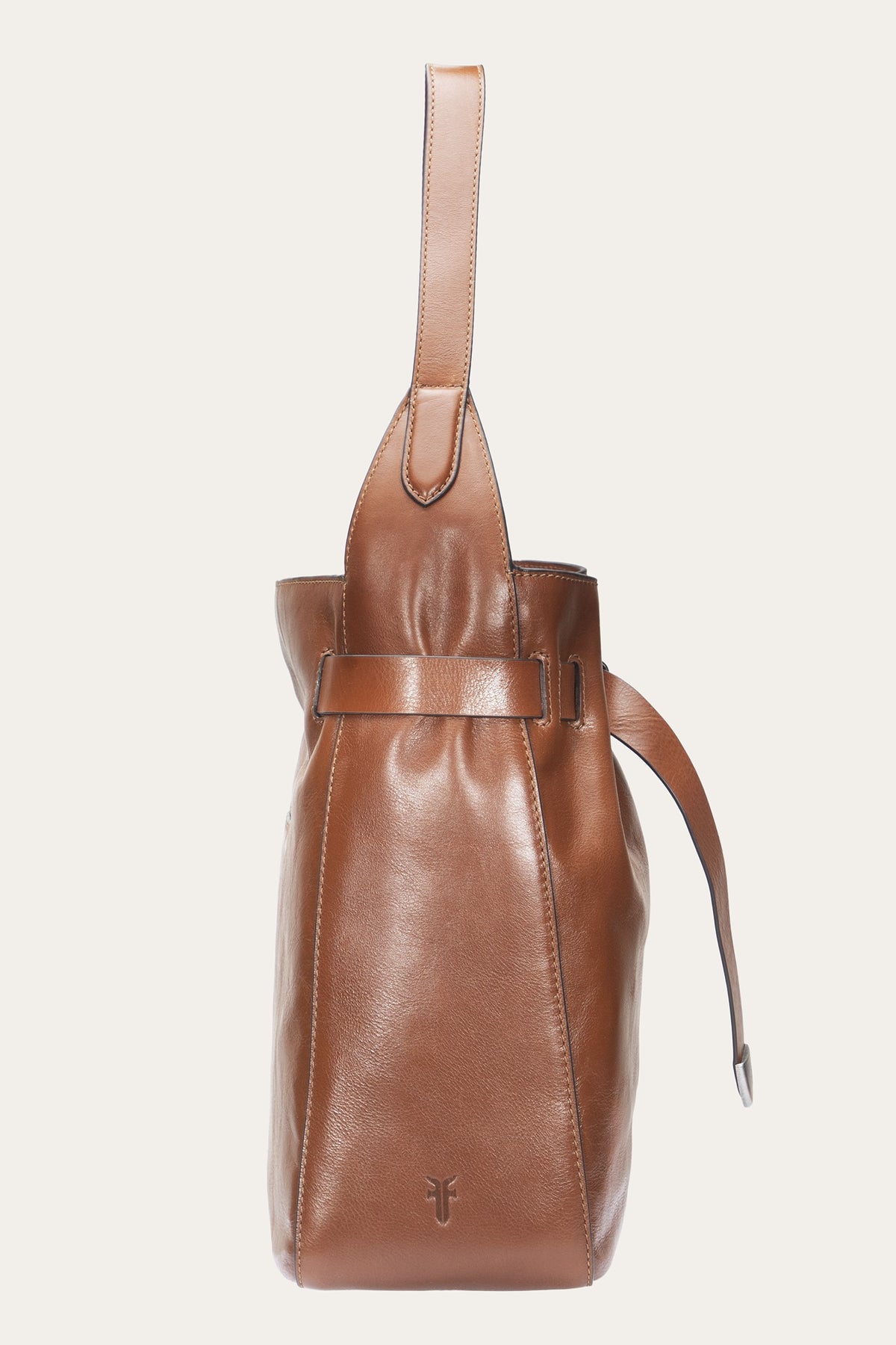 Women's Cognac Heather Leather Hobo Bag