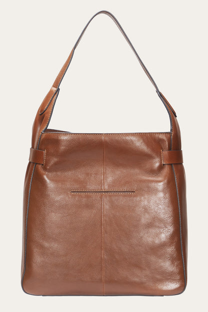 Women's Cognac Heather Leather Hobo Bag