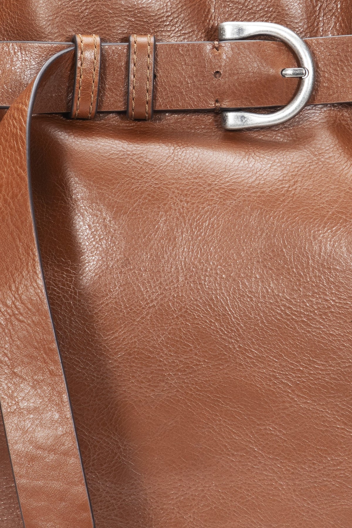 Women's Cognac Heather Leather Hobo Bag
