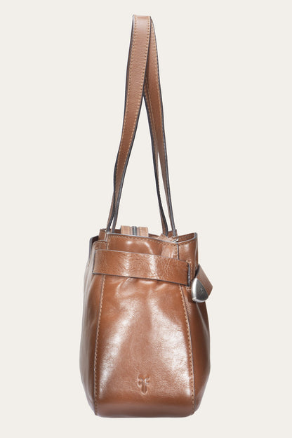 Women's Cognac Heather Leather Satchel