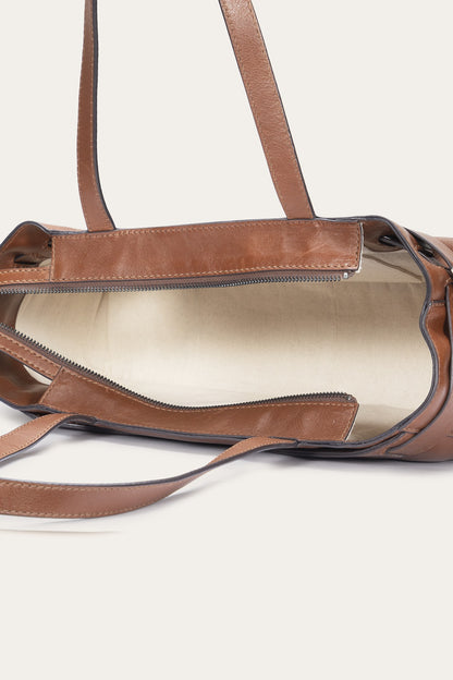 Women's Cognac Heather Leather Satchel