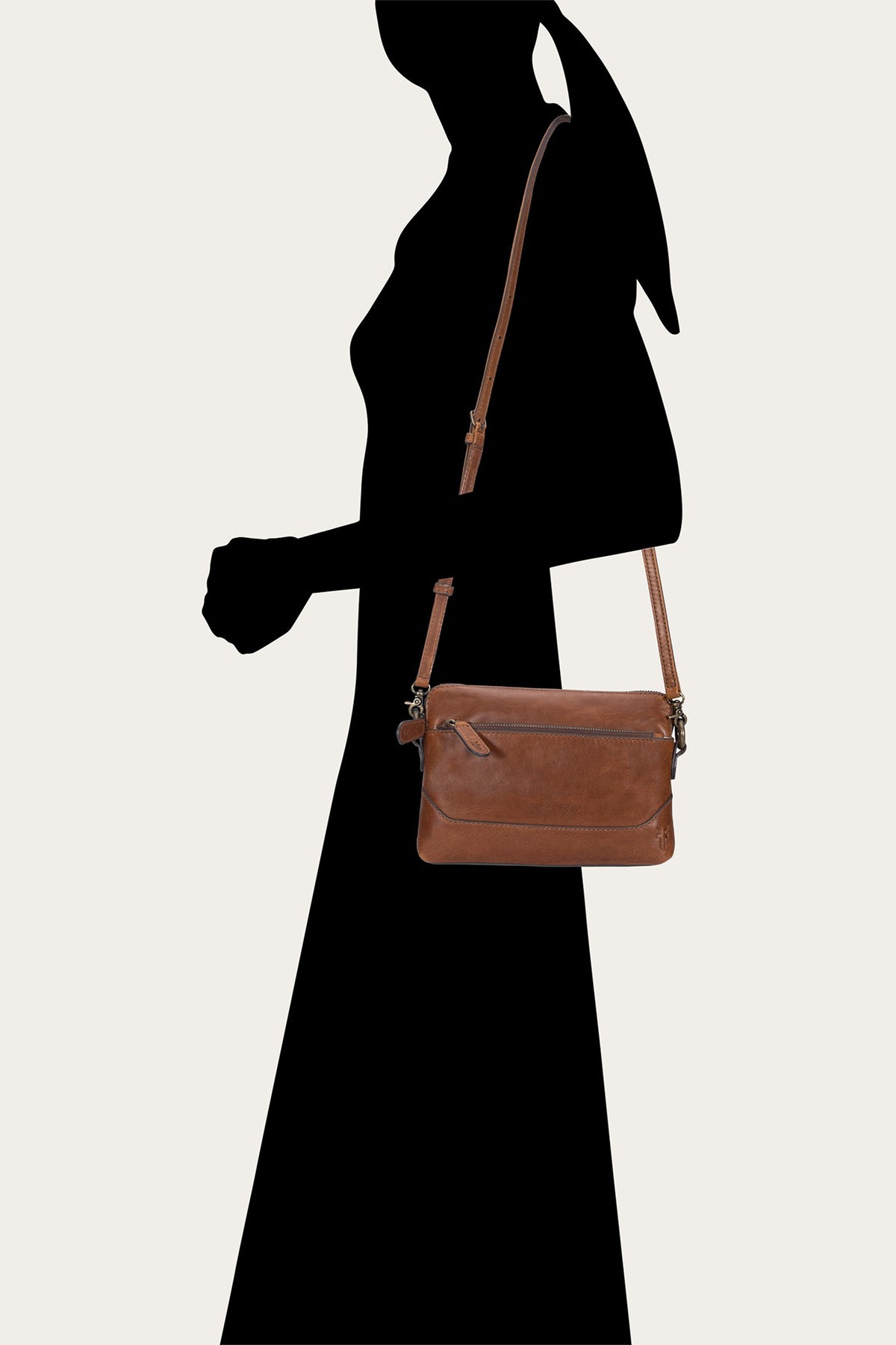 Melissa Cognac Crossbody Wristlet
