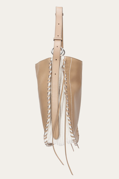 Women's Beige Hailey Leather Hobo Bag