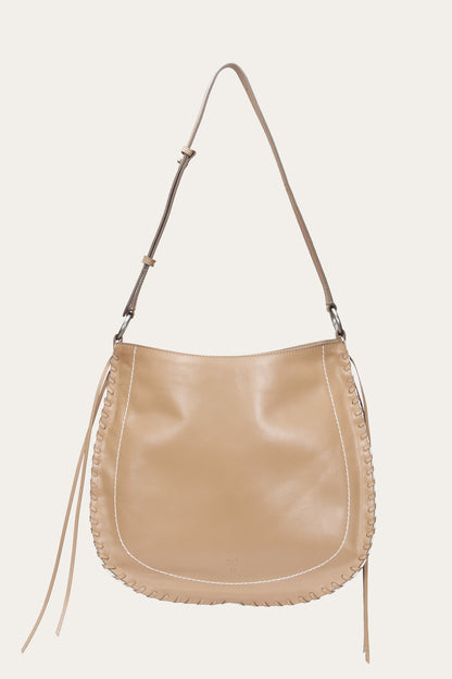 Women's Beige Hailey Leather Hobo Bag