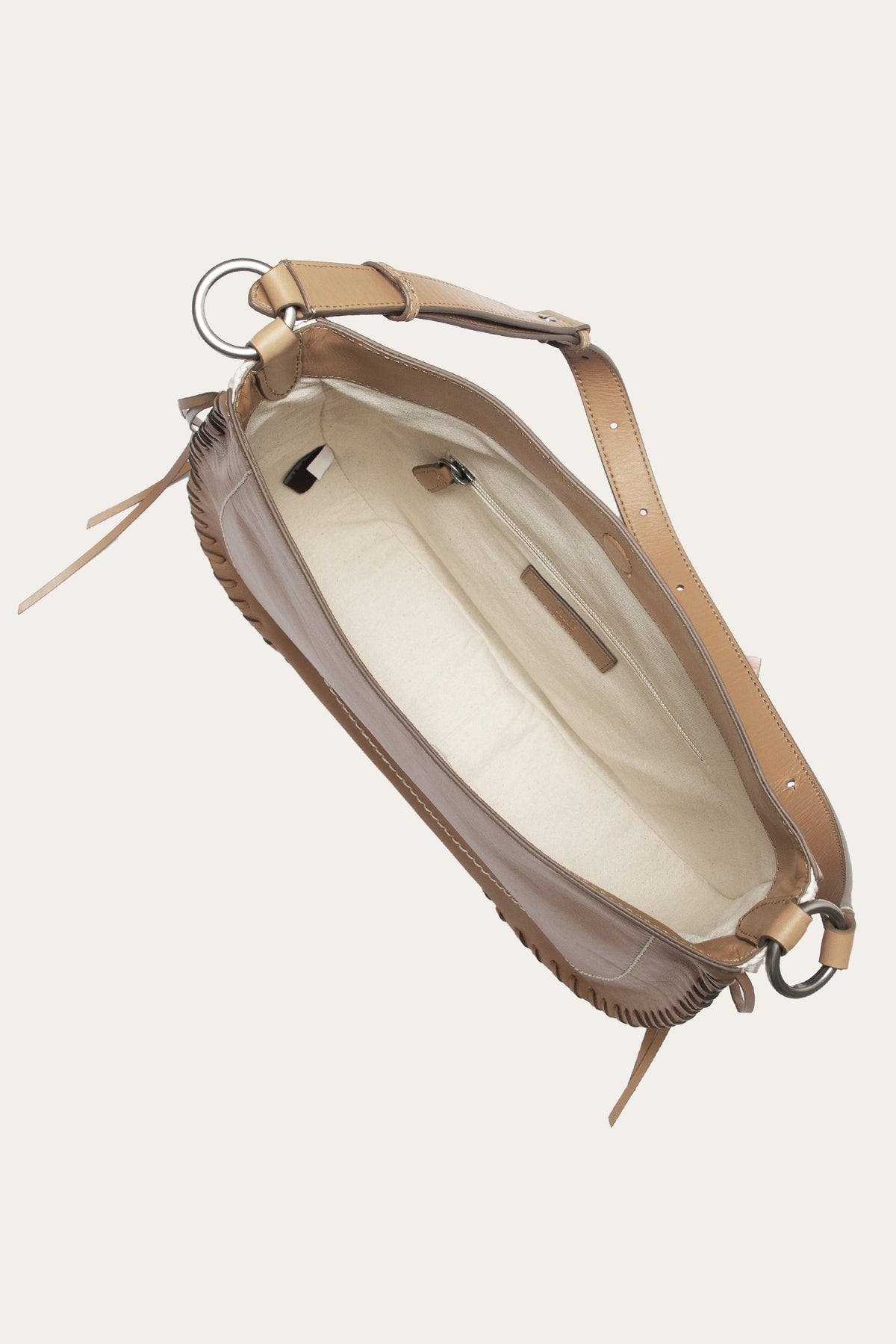 Women's Beige Hailey Leather Hobo Bag