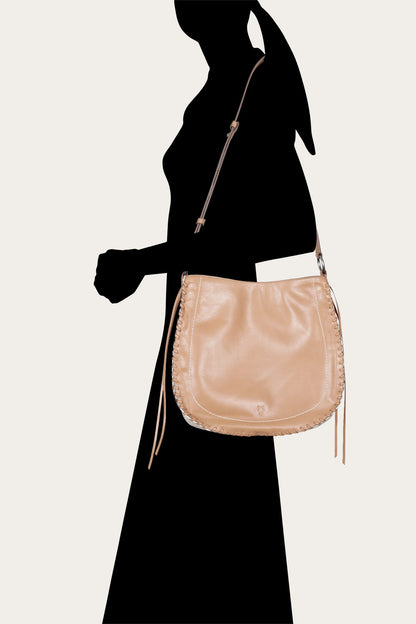 Women's Beige Hailey Leather Hobo Bag