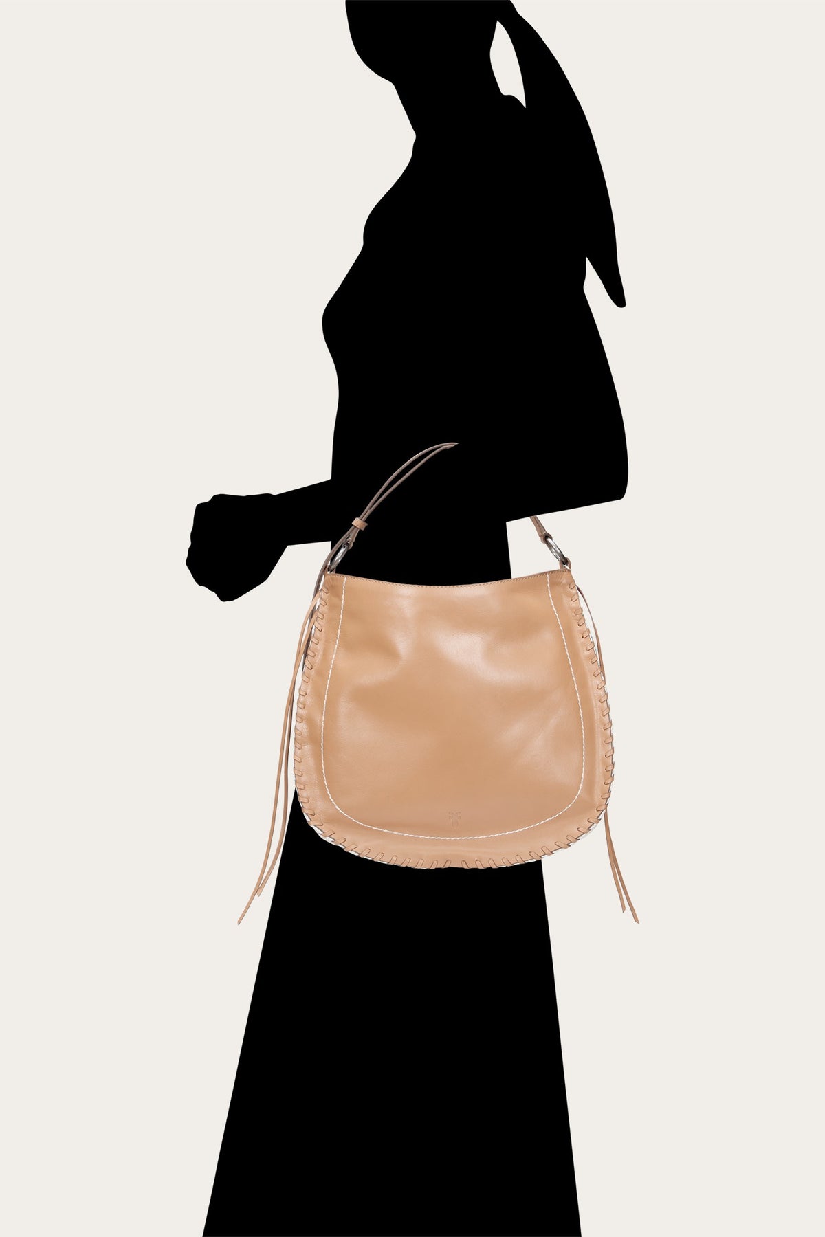 Women's Beige Hailey Leather Hobo Bag