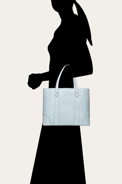 Women's Light Sky Melissa Leather Shopper Bag