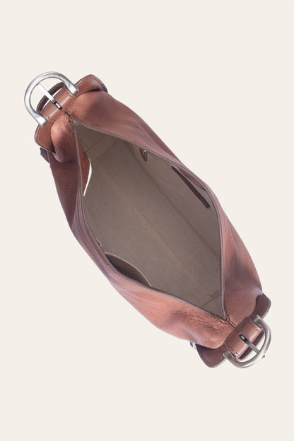 Women's Cognac Carla Studded Hobo Handbag