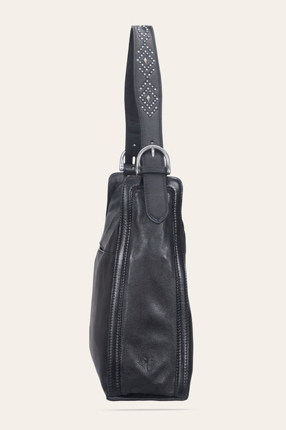 Women's Black Carla Studded Hobo Handbag