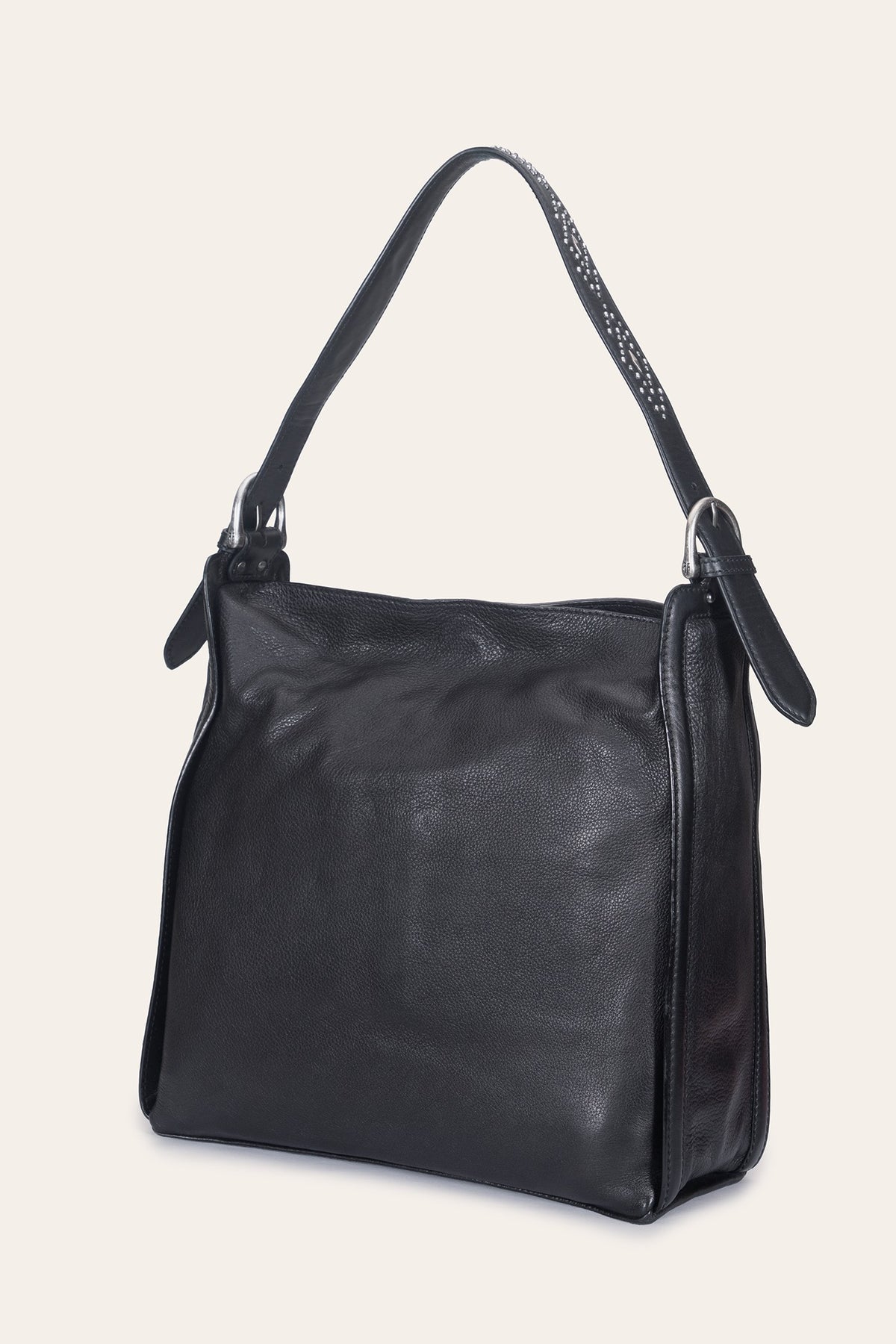 Women's Black Carla Studded Hobo Handbag