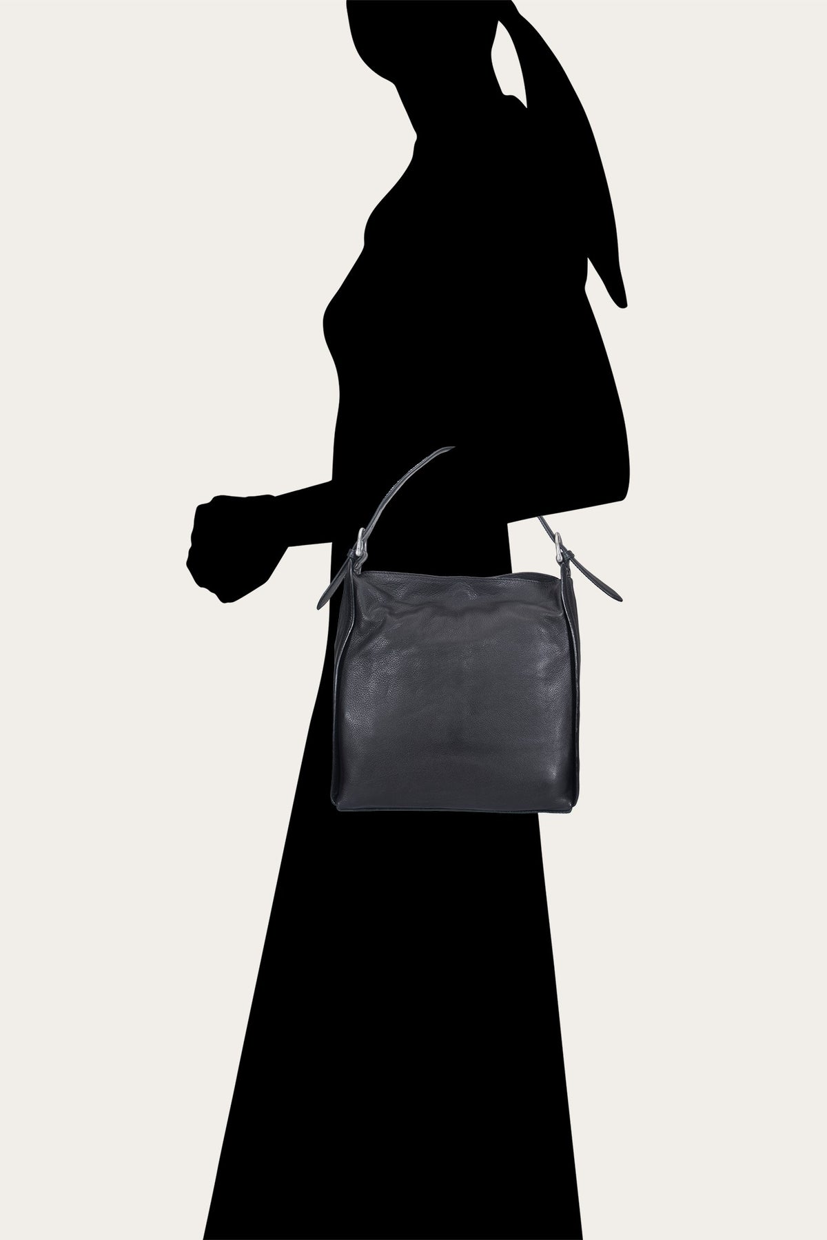Women's Black Carla Studded Hobo Handbag