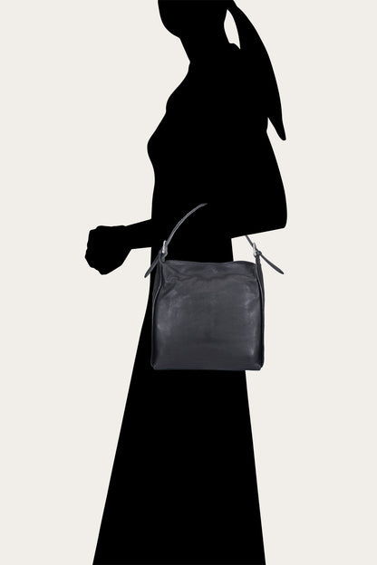 Women's Black Carla Studded Hobo Handbag