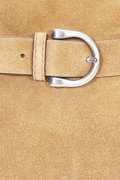 Women's Beige Heather Suede Shoulder Bag