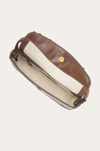 Cognac Melissa Floral Convertible Mini Flap