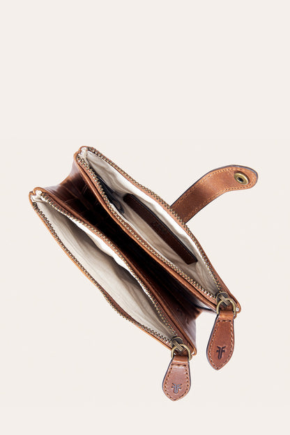Melissa Cognac Double Zip Wallet