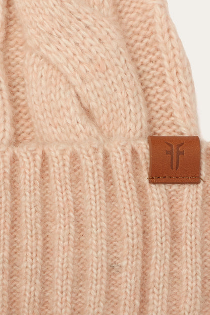 Rose Cloud Wide Cable Cuff Hat