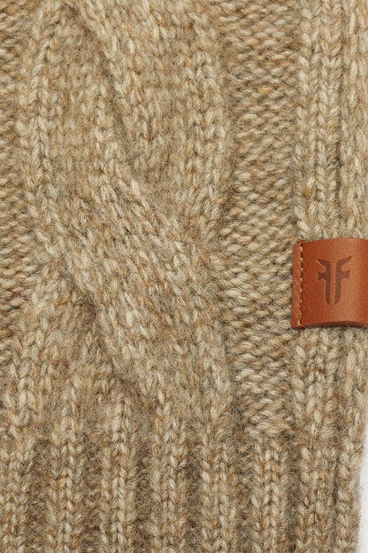 Burnt Olive Wide Cable Scarf