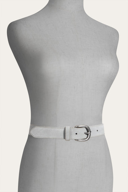 Women's Dusty Jade 30mm Suede Belt With Contrast Stitching
