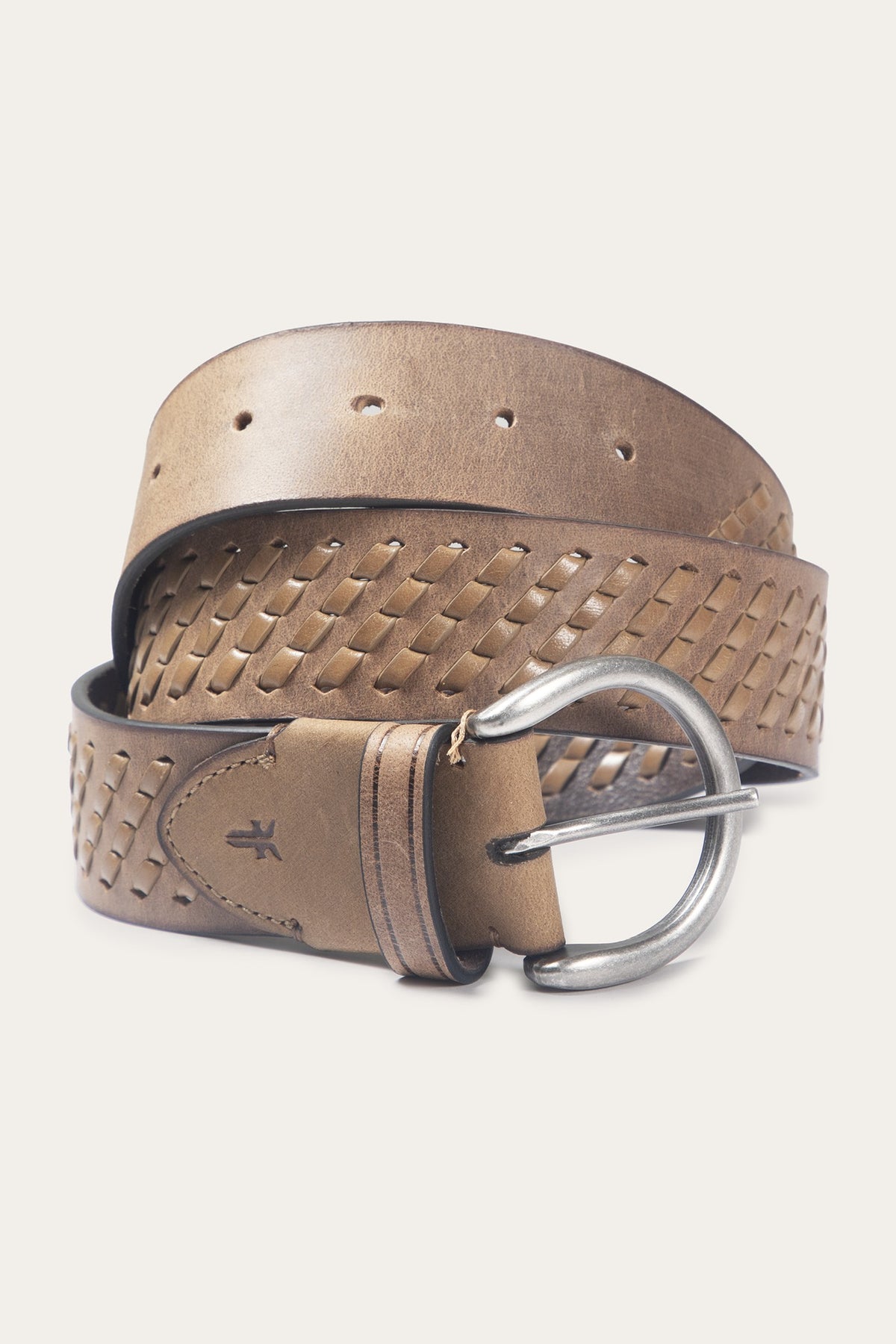 Women's Beige 38mm Woven Perf Belt