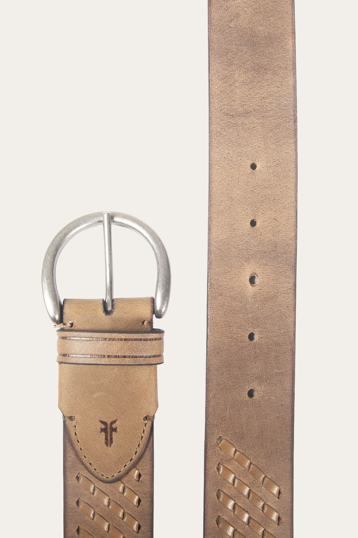 Women's Beige 38mm Woven Perf Belt