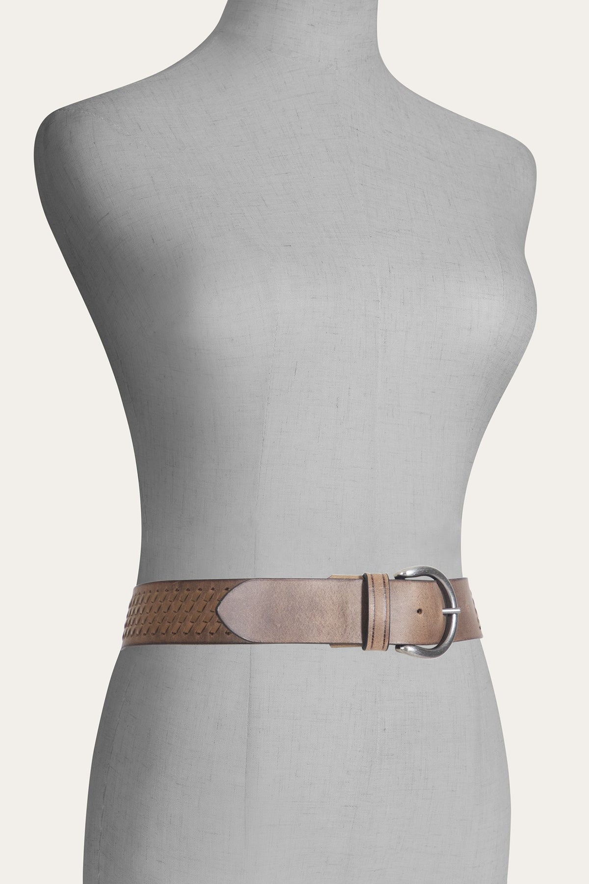Women's Beige 38mm Woven Perf Belt