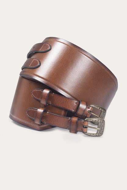 Women's Cognac 85mm Western Waist Belt