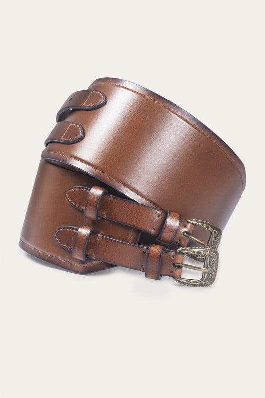 Women's Cognac 85mm Western Waist Belt