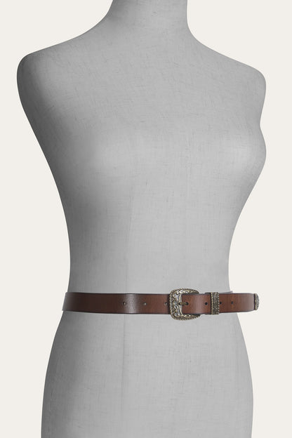 Women's Cognac 25mm Western Belt