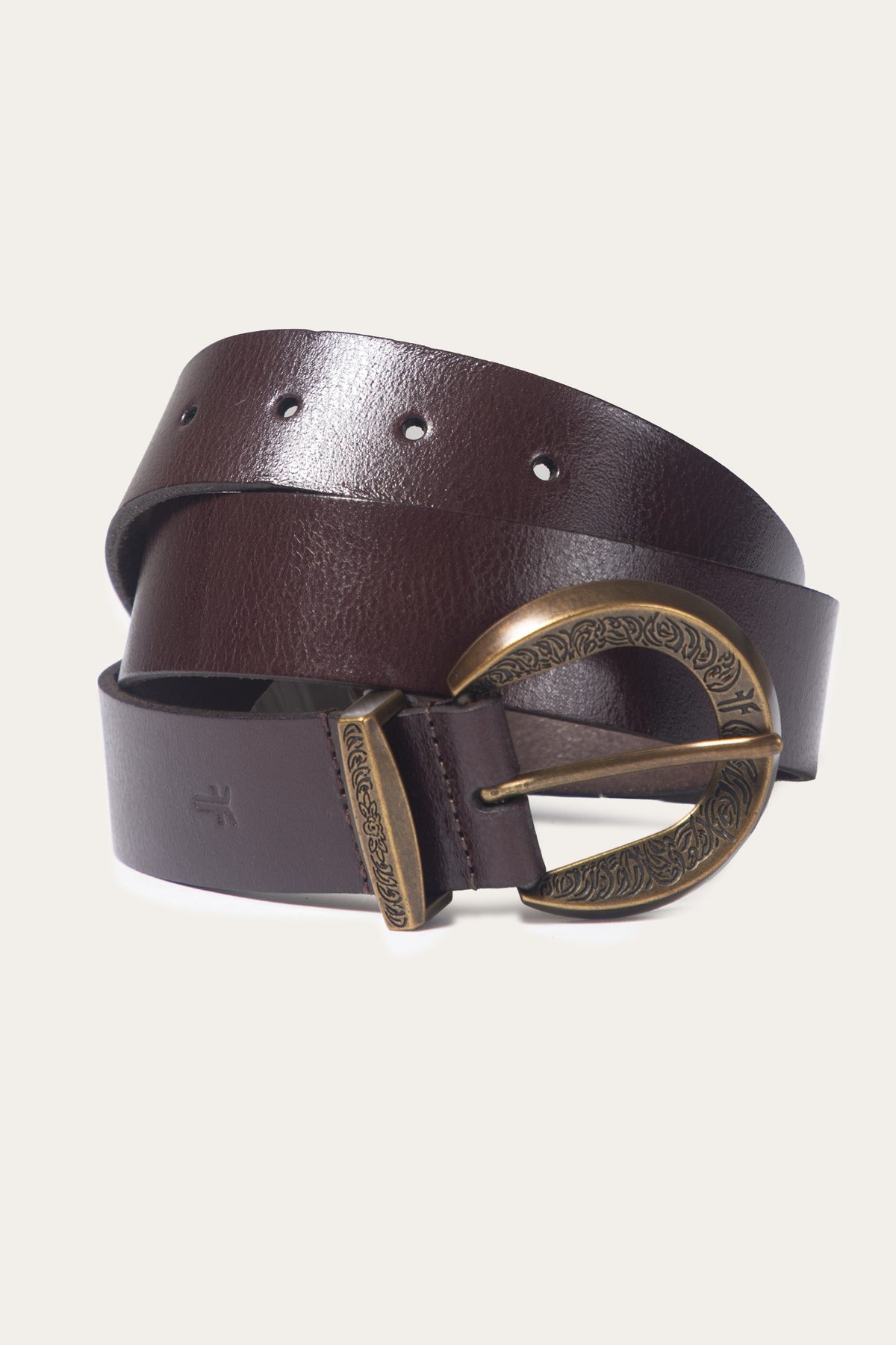 Brown 35mm Engraved Buckle Belt
