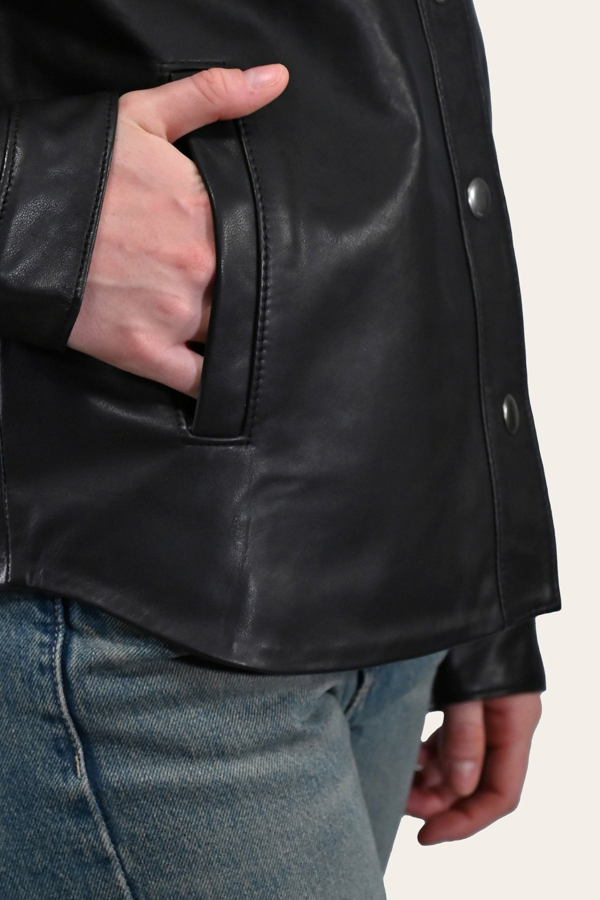 Women’s Black Obadiah Leather Shacket