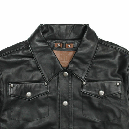 Women’s Black Obadiah Leather Shacket