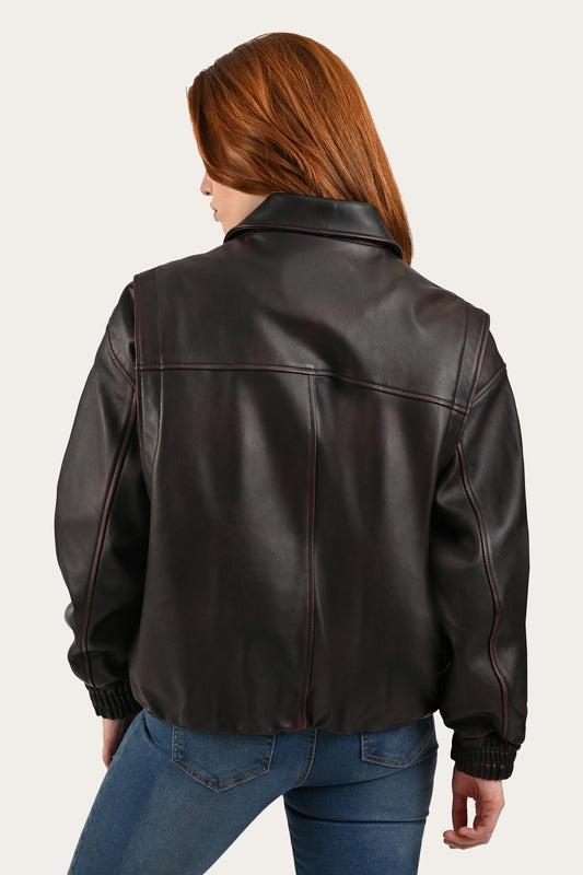 Black Cherry Harper Oversized Bomber