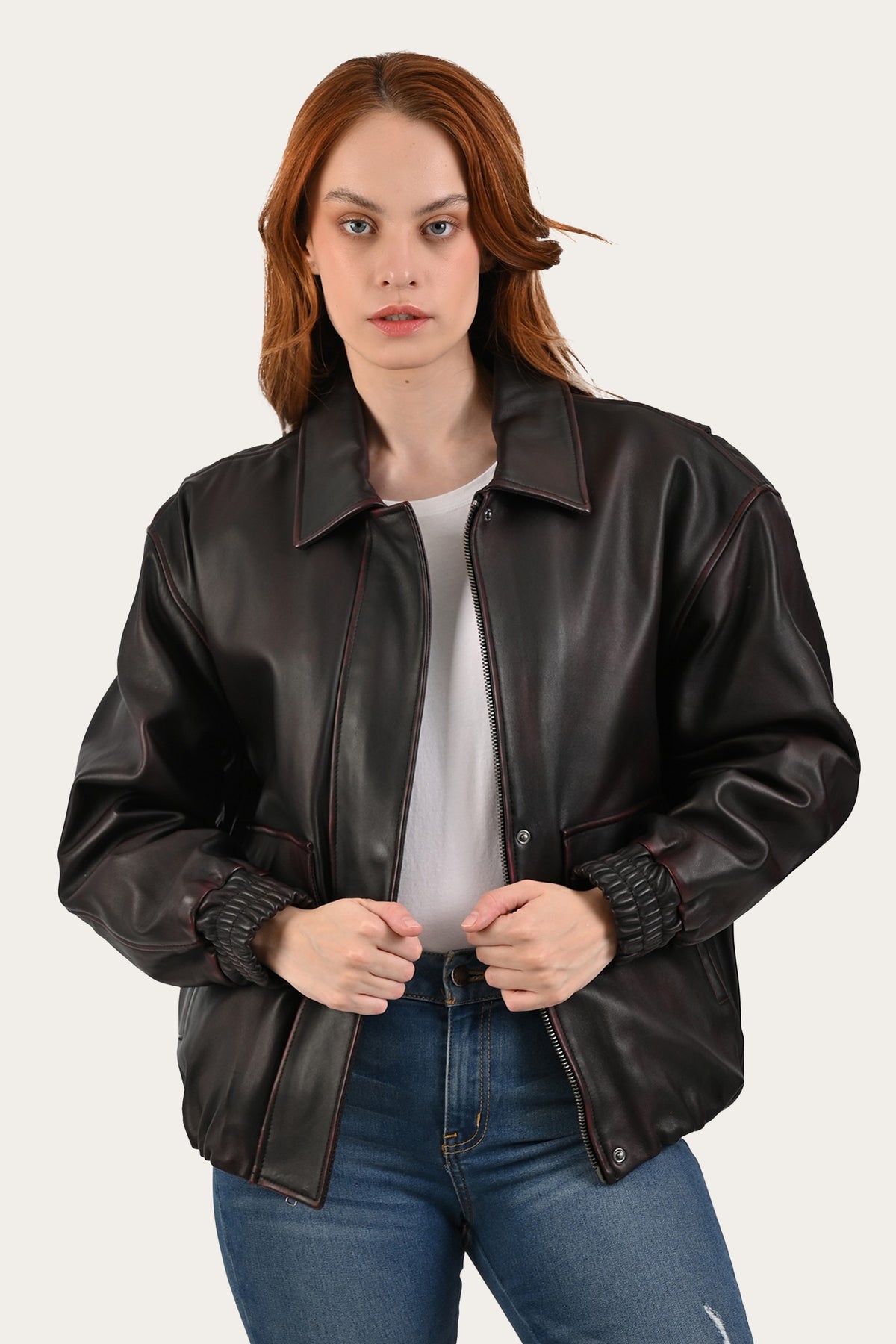 Black Cherry Harper Oversized Bomber