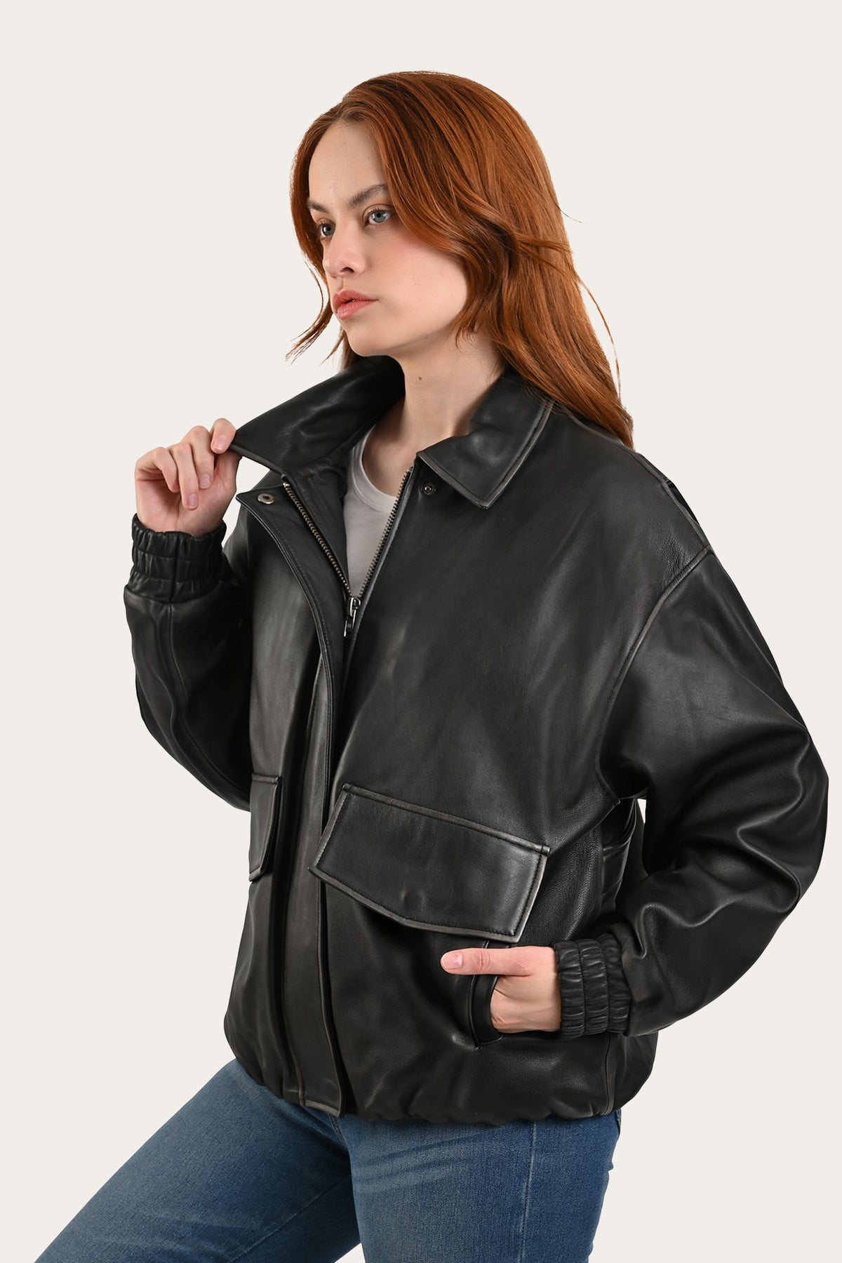 Black Harper Oversized Bomber