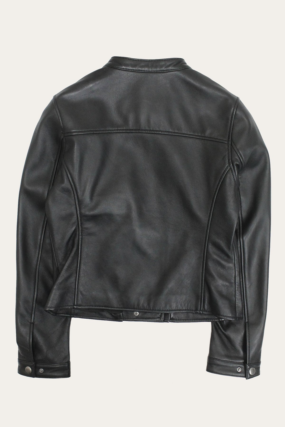 Women’s Black Heathe Leather Racer Jacket