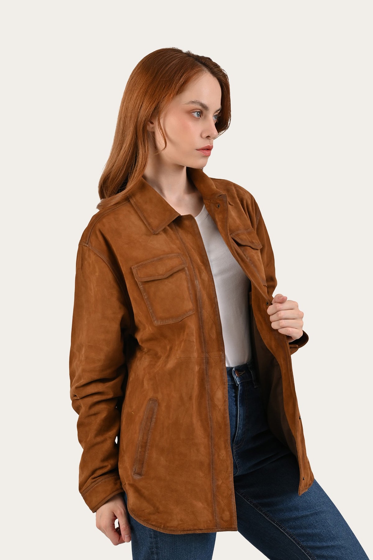 Light Brown Avett Overshirt Jacket