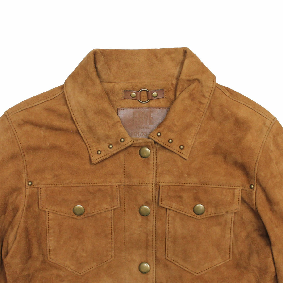 Women’s Medium Brown Nash Fringed Suede Trucker Jacket