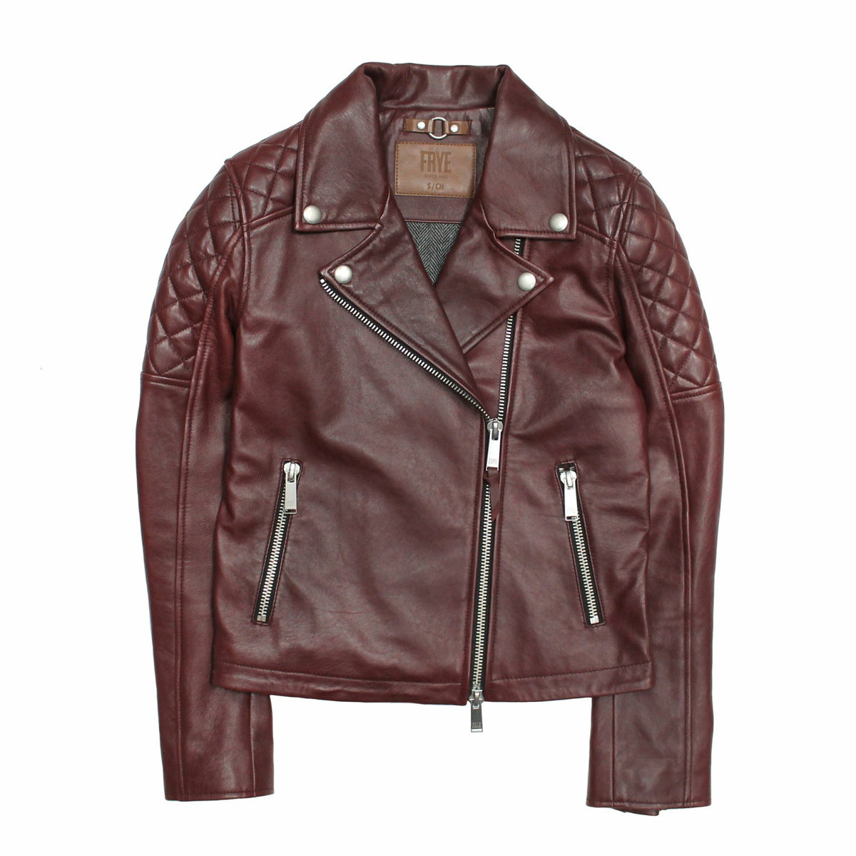 Women’s Oxblood Oklahoma Nappa Leather Biker Jacket