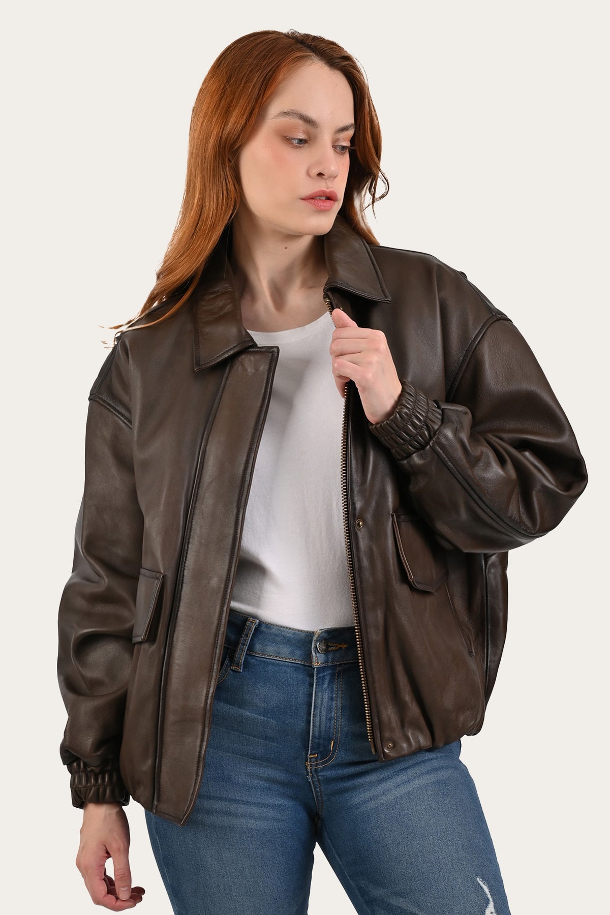 Tobacco Harper Oversized Bomber