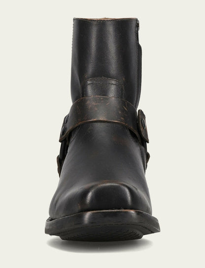 Men’s Antiqued Black Conway Harness Leather Boots