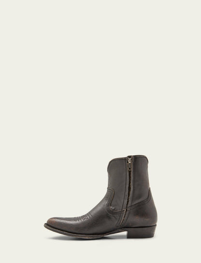 Men’s Antique Black Austin Inside Zip Leather Boots
