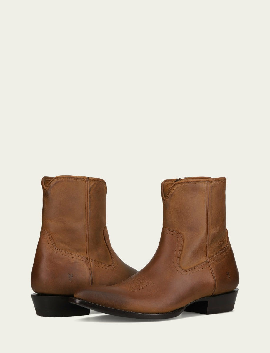 Men’s Latte Austin Inside Zip Leather Boots