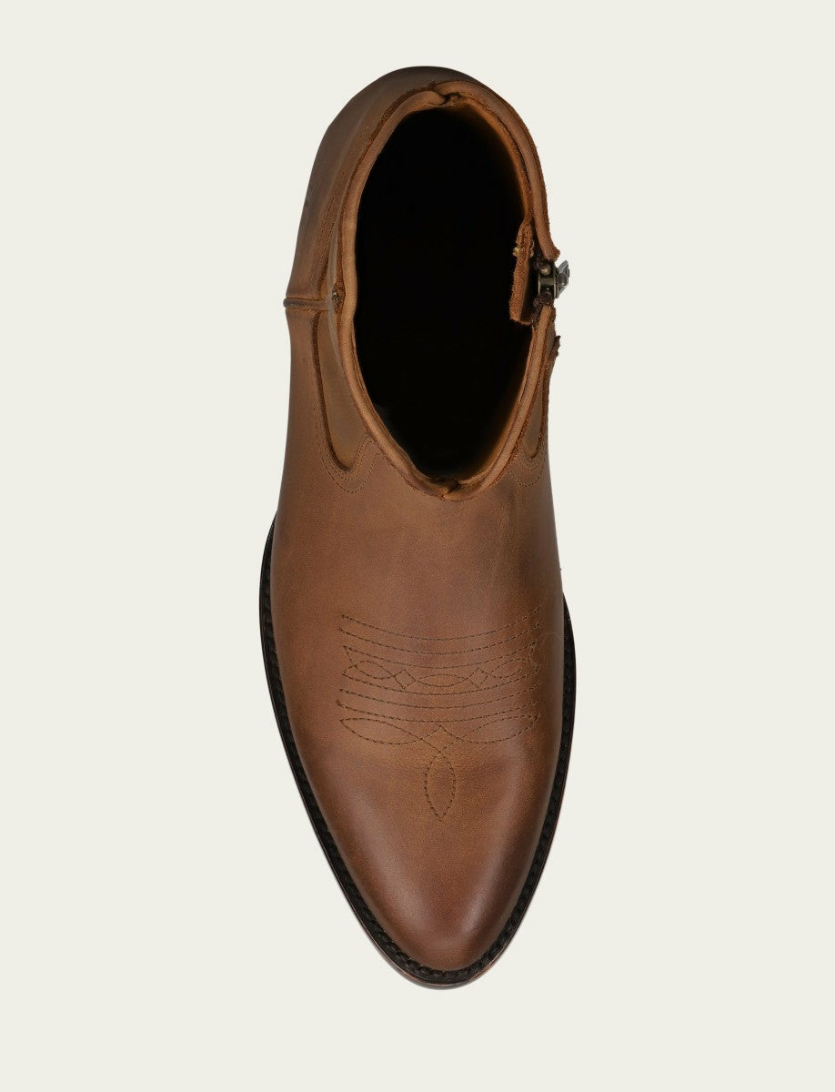 Men’s Latte Austin Inside Zip Leather Boots