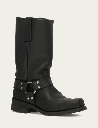 Men’s Black Harness 12R Leather Boots
