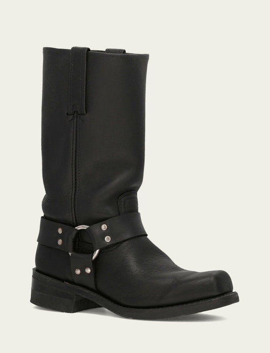 Men’s Black Harness 12R Leather Boots
