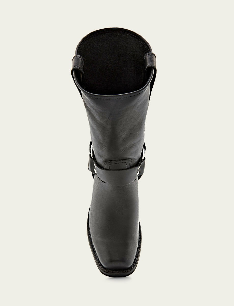 Men’s Black Harness 12R Leather Boots
