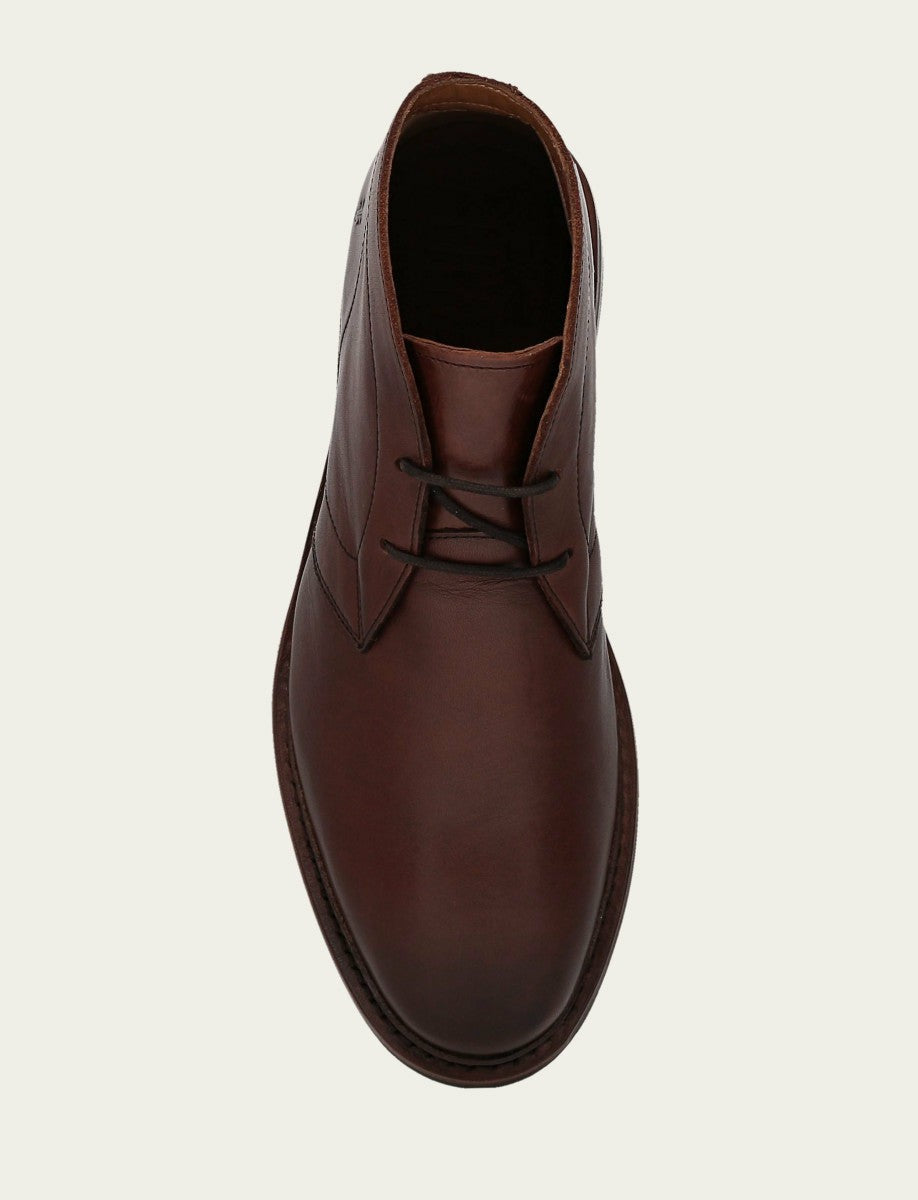 Men's Brown Oiled Leather Paul Chukka Boots