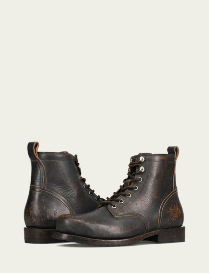 Men's Antique Black Hudson Workboot Plain Toe
