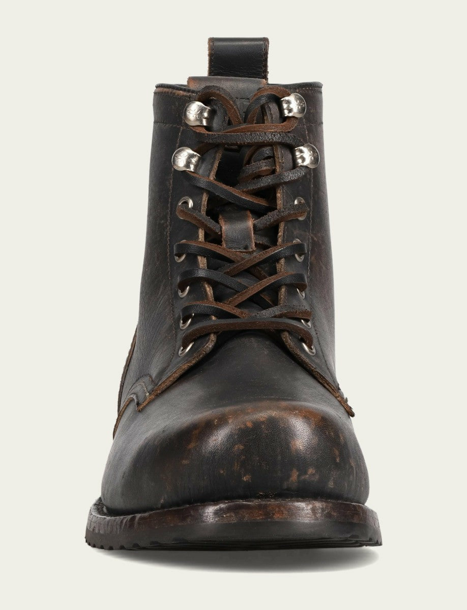 Men's Antique Black Hudson Workboot Plain Toe